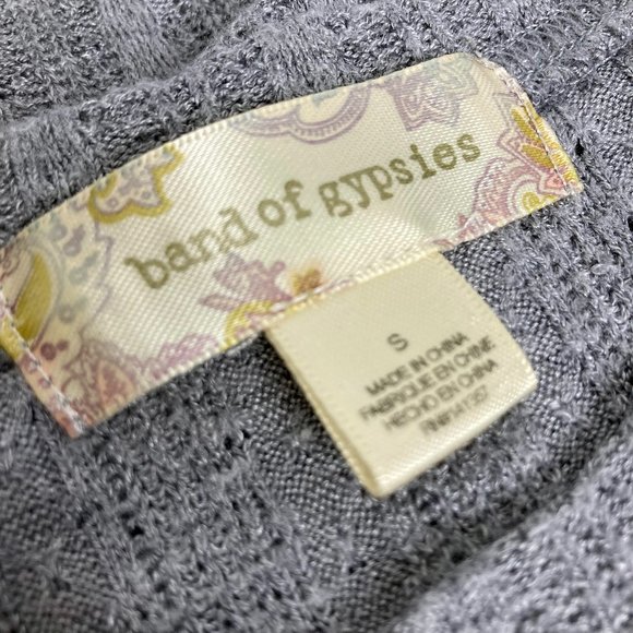 Heather Gray Band of Gypsies Westminster Lightweight Asymmetrical Hem Sweater S - Picture 7 of 12